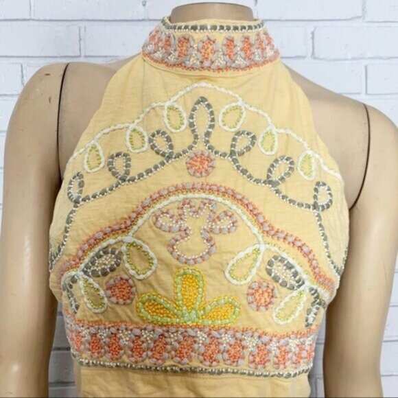Free People Yellow Embroidered Crop Top - Picture 14 of 14